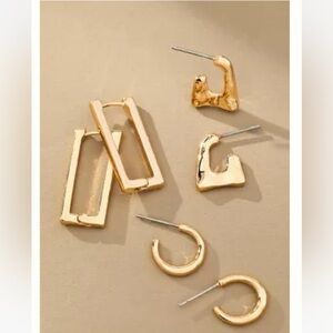 New Anthropologie GÉOMÉTRIE EARRINGS, set of 3